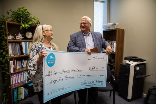 Save the Storks presents grant to pregnancy resource center in Morehead City North Carolina Pro-life 